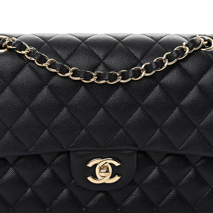 Chanel Caviar Quilted Medium Double Flap Navy 8 of 10