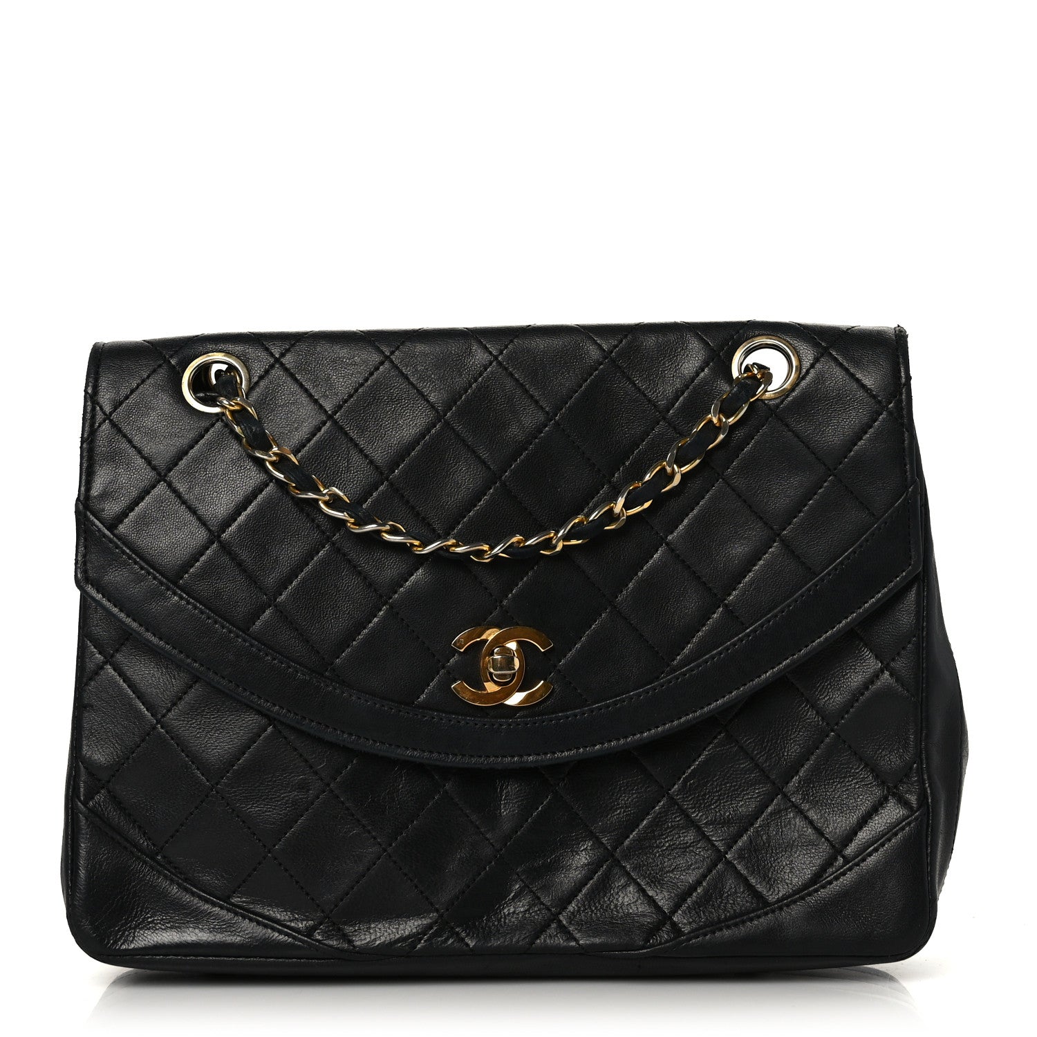 Chanel Lambskin Quilted Single Flap Medium Black 1 of 9