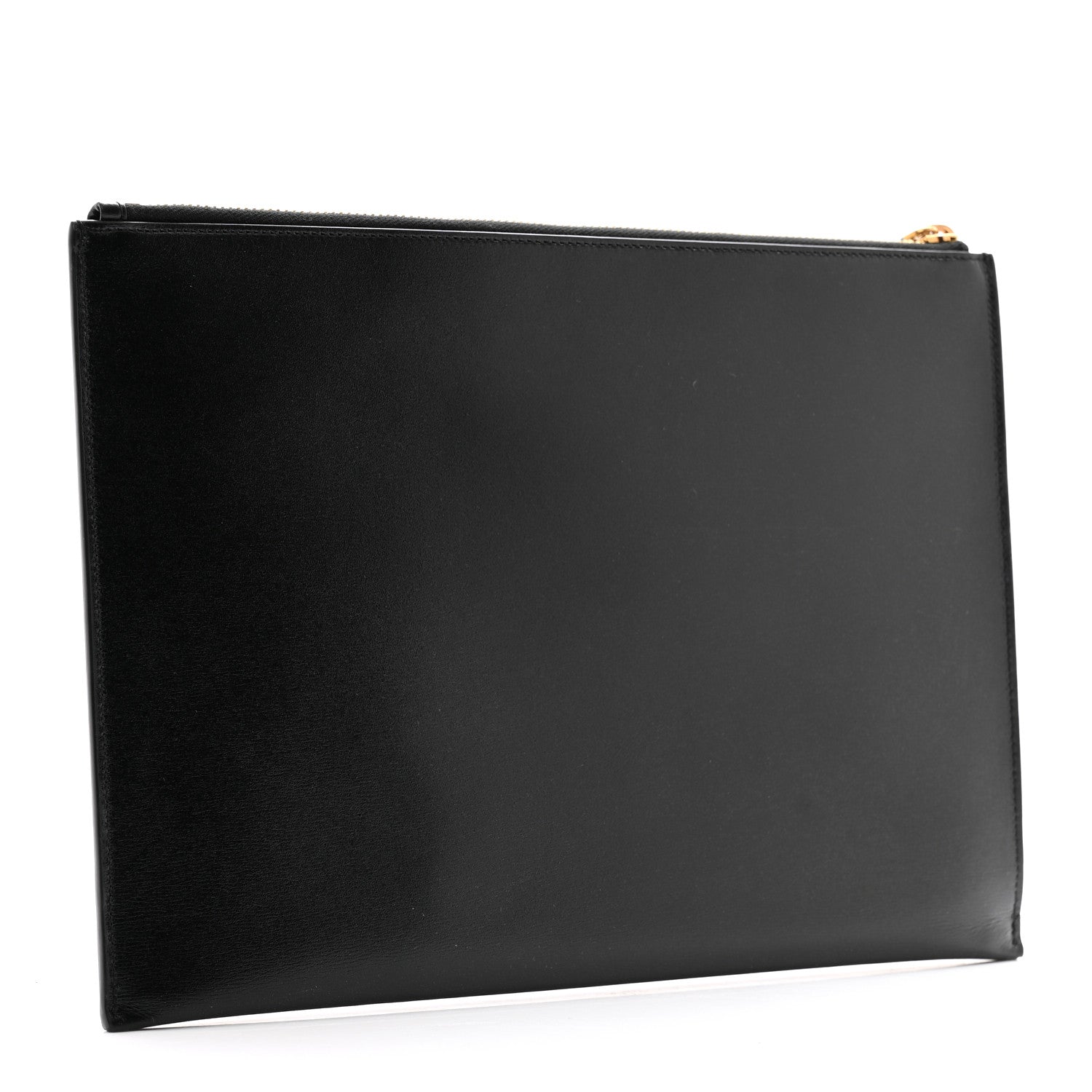 Saint Laurent Shiny Calfskin Tiny Monogram Zipped Tablet Holder Black 3 of 8