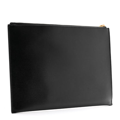 Saint Laurent Shiny Calfskin Tiny Monogram Zipped Tablet Holder Black 3 of 8