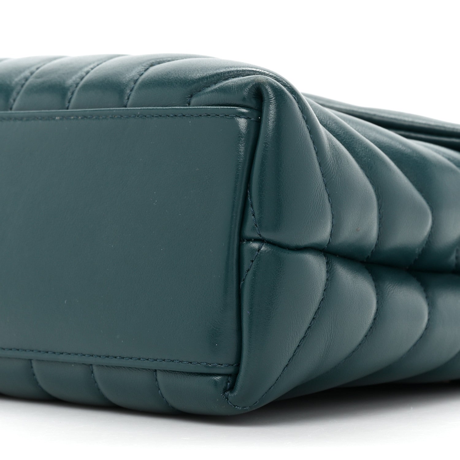 Saint Laurent Calfskin Y Quilted Monogram Small Loulou Chain Satchel Green 10 of 15