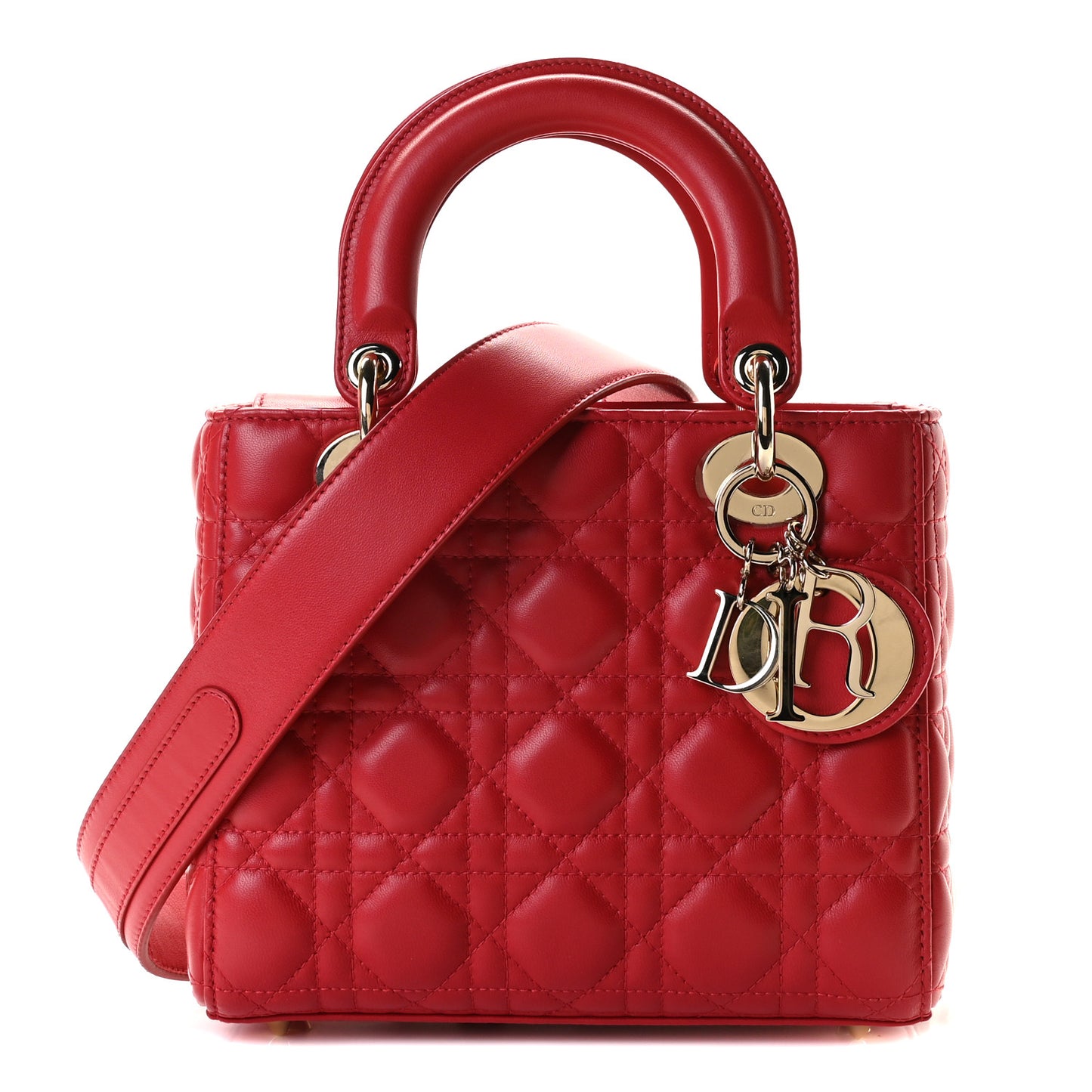 Lambskin Cannage Small My Lady Dior Red