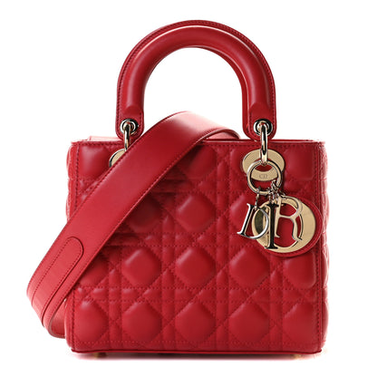 Christian Dior Lambskin Cannage Small My Lady Dior Red 1 of 11