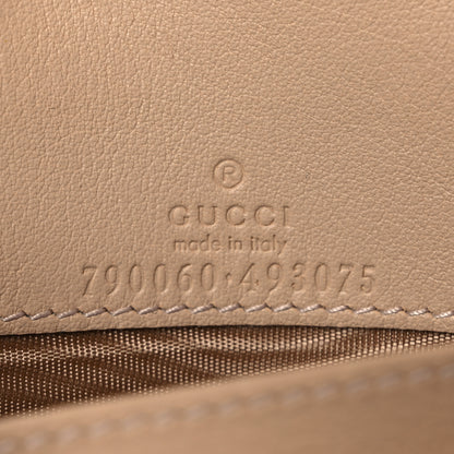Gucci GG Supreme Monogram Textured Dollar Calfskin Mini GG Marmont Chain Wallet Souffle Rose 6 of 9