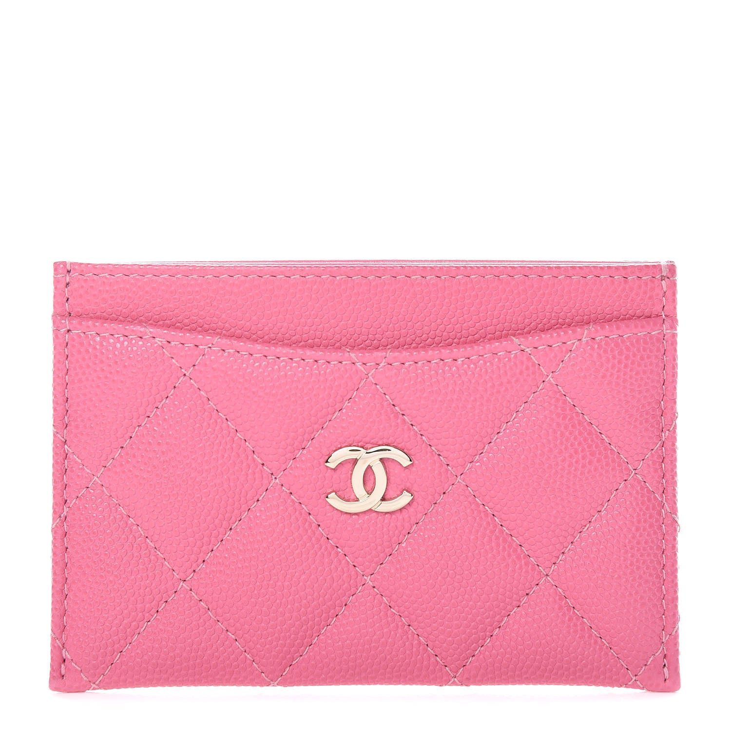 Chanel Caviar Quilted Card Holder Pink 1 of 10