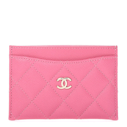 Chanel Caviar Quilted Card Holder Pink 1 of 10