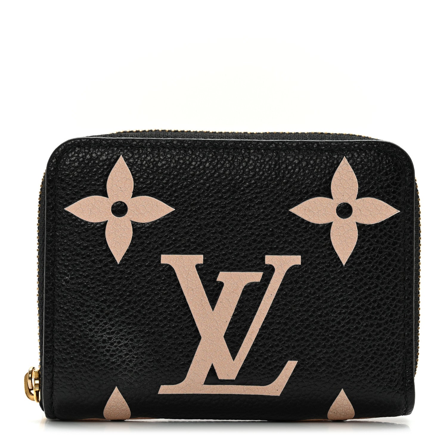 Louis Vuitton Empreinte Monogram Giant Zippy Coin Purse Black Beige 1 of 15