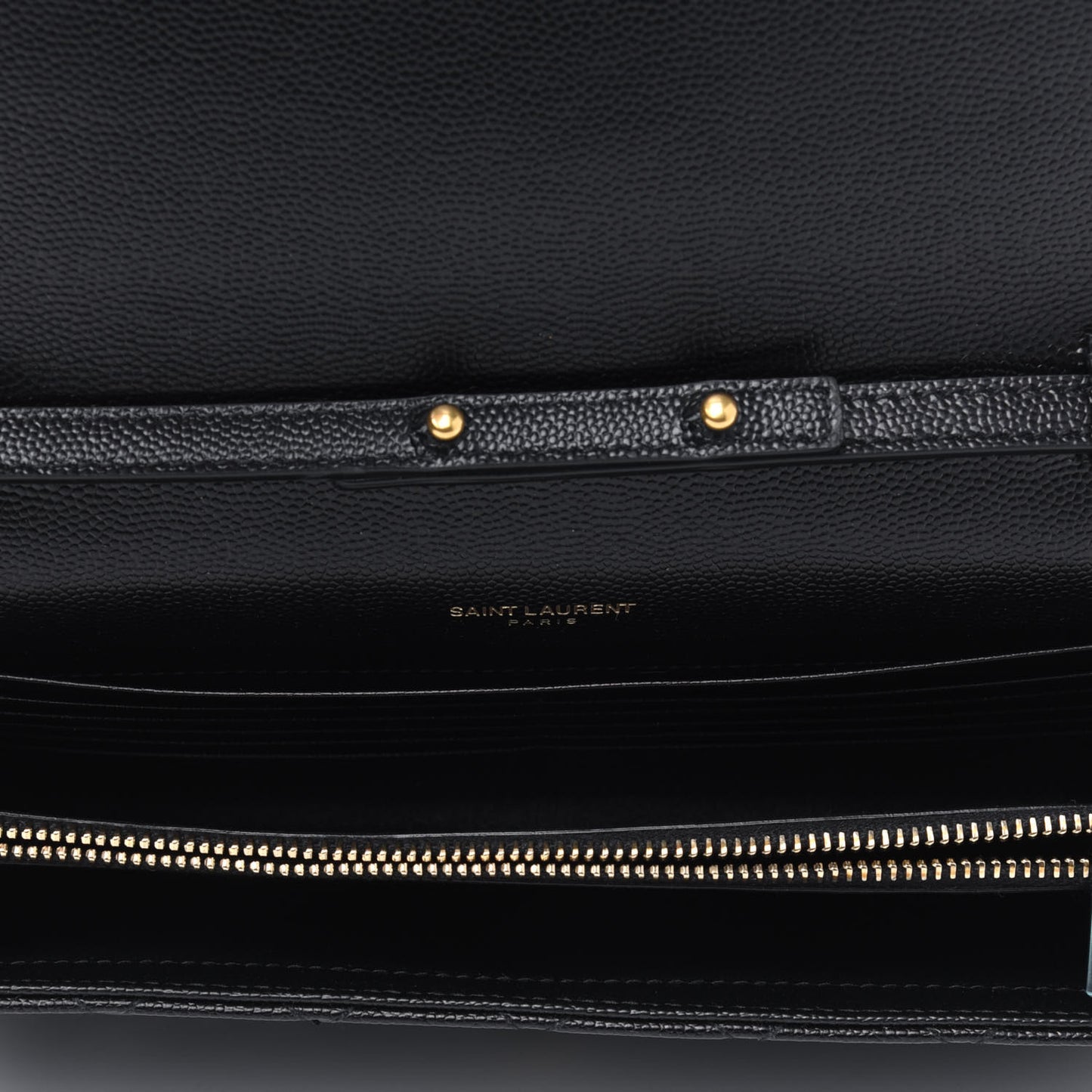 Grain De Poudre Mixed Matelasse Triquilt Monogram Chain Wallet Black