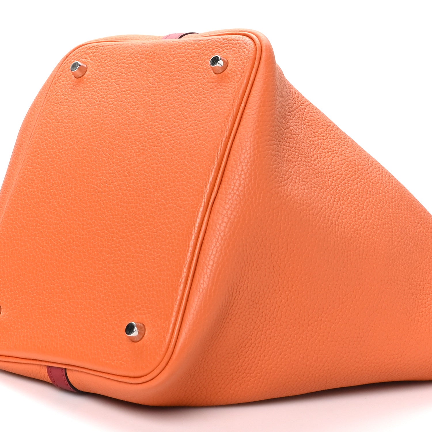 Hermes Taurillon Clemence Swift Eclat Picotin Lock 22 MM Orange Rouge Grenat 10 of 10