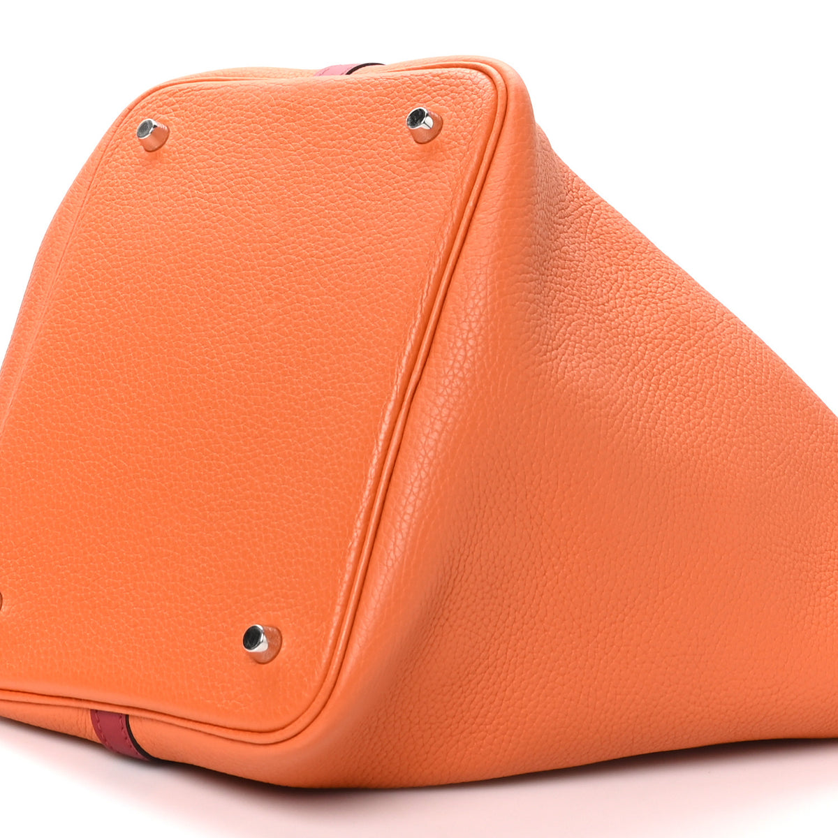 Hermes Taurillon Clemence Swift Eclat Picotin Lock 22 MM Orange Rouge Grenat 10 of 10