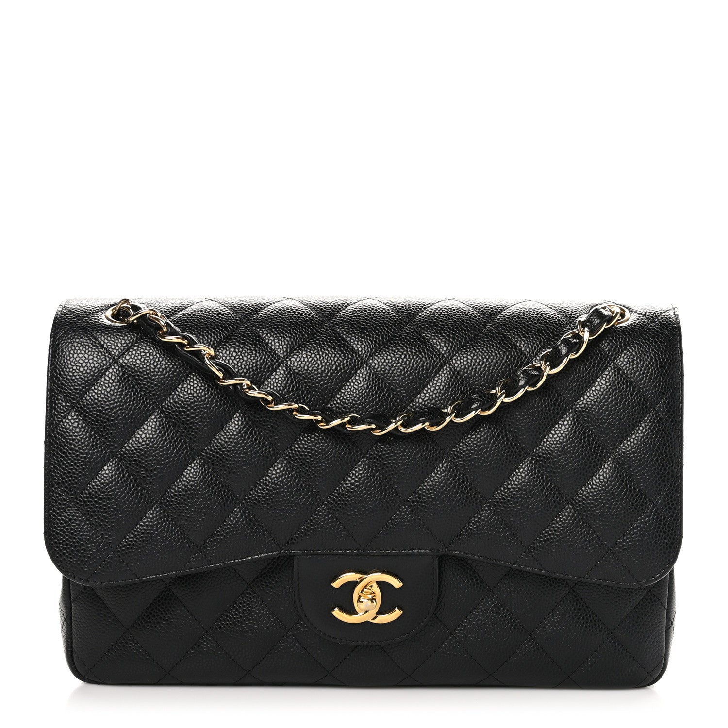 Chanel Caviar Quilted Jumbo Double Flap Black 1 of 12