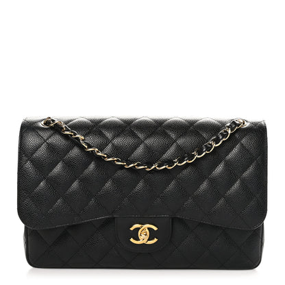 Chanel Caviar Quilted Jumbo Double Flap Black 1 of 12