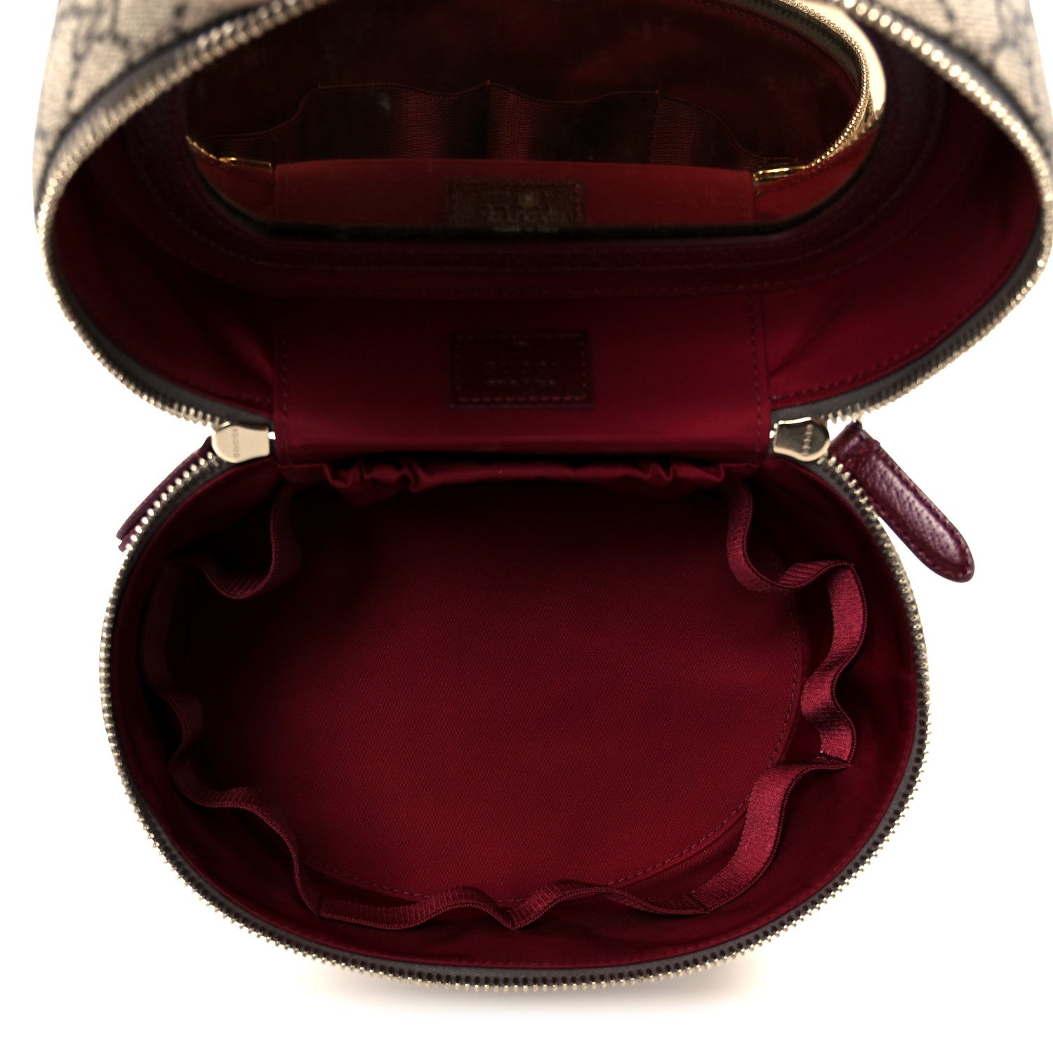 Gucci GG Supreme Monogram Ancora Calfskin Vanity Cosmetic Case Beige Ebony Rosso 5 of 13