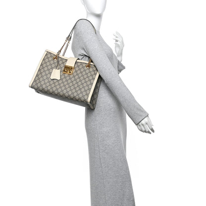 Gucci GG Supreme Monogram Medium Padlock Tote White 2 of 11