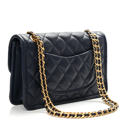 Chanel Caviar Quilted Medium Sweet Classic Flap Navy Blue 3 of 13