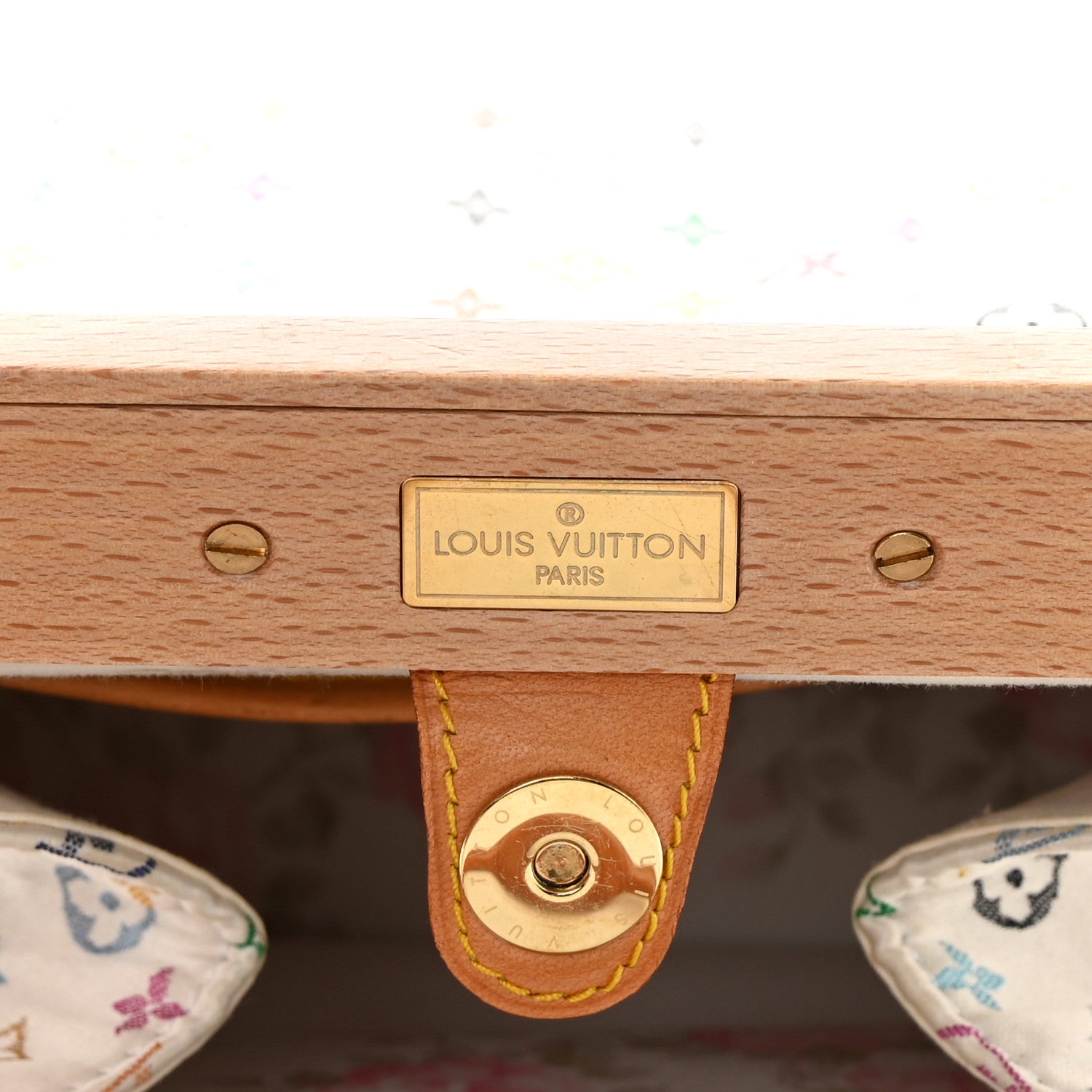 Louis Vuitton Silk Satin Monogram Multicolor Abelia White 6 of 14