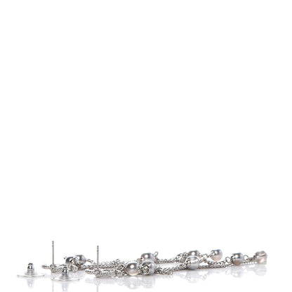 Chanel Ruthenium Pearl CC Drop Earrings Pearly Grey 4 of 5