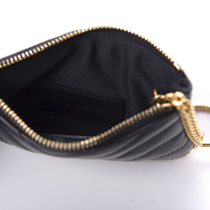 Saint Laurent Calfskin Matelasse Monogram Key Pouch Black 9 of 11