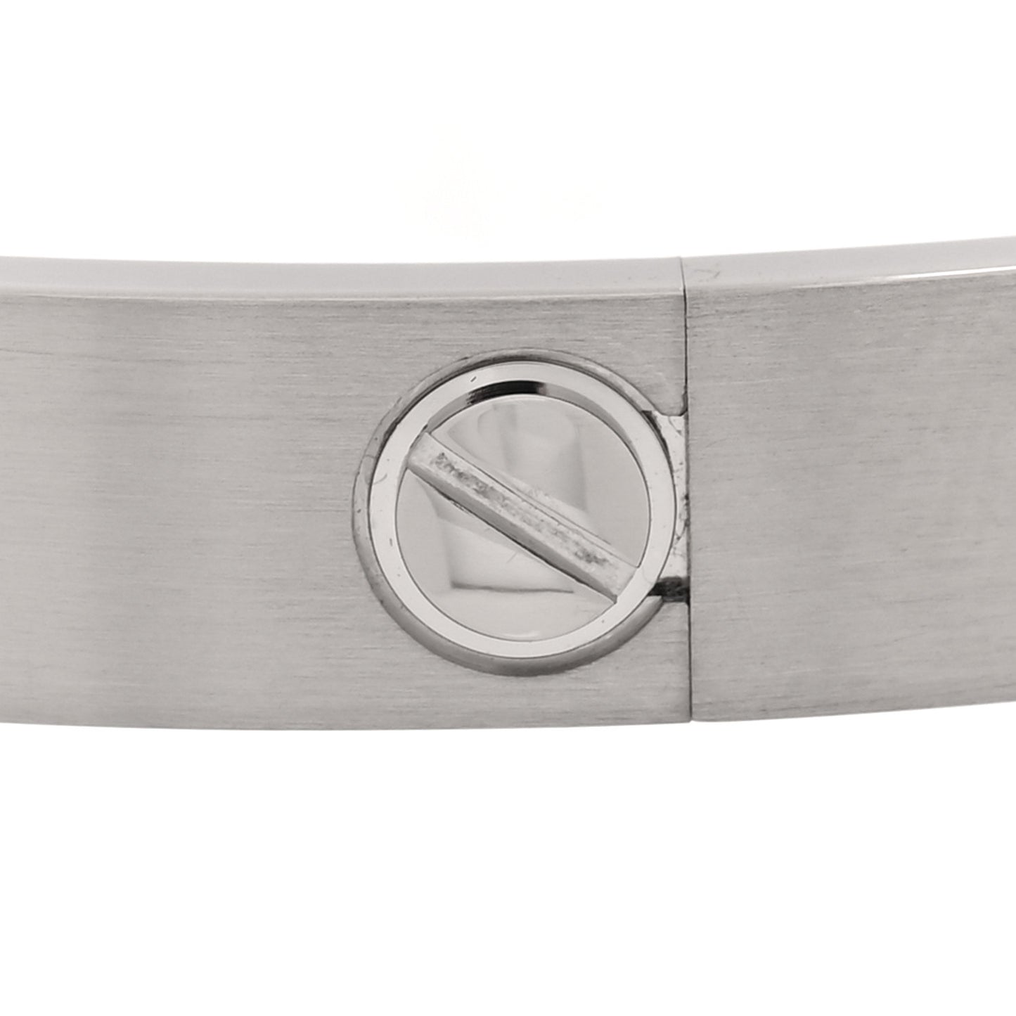 18K White Gold Brushed Finish LOVE Bracelet 20