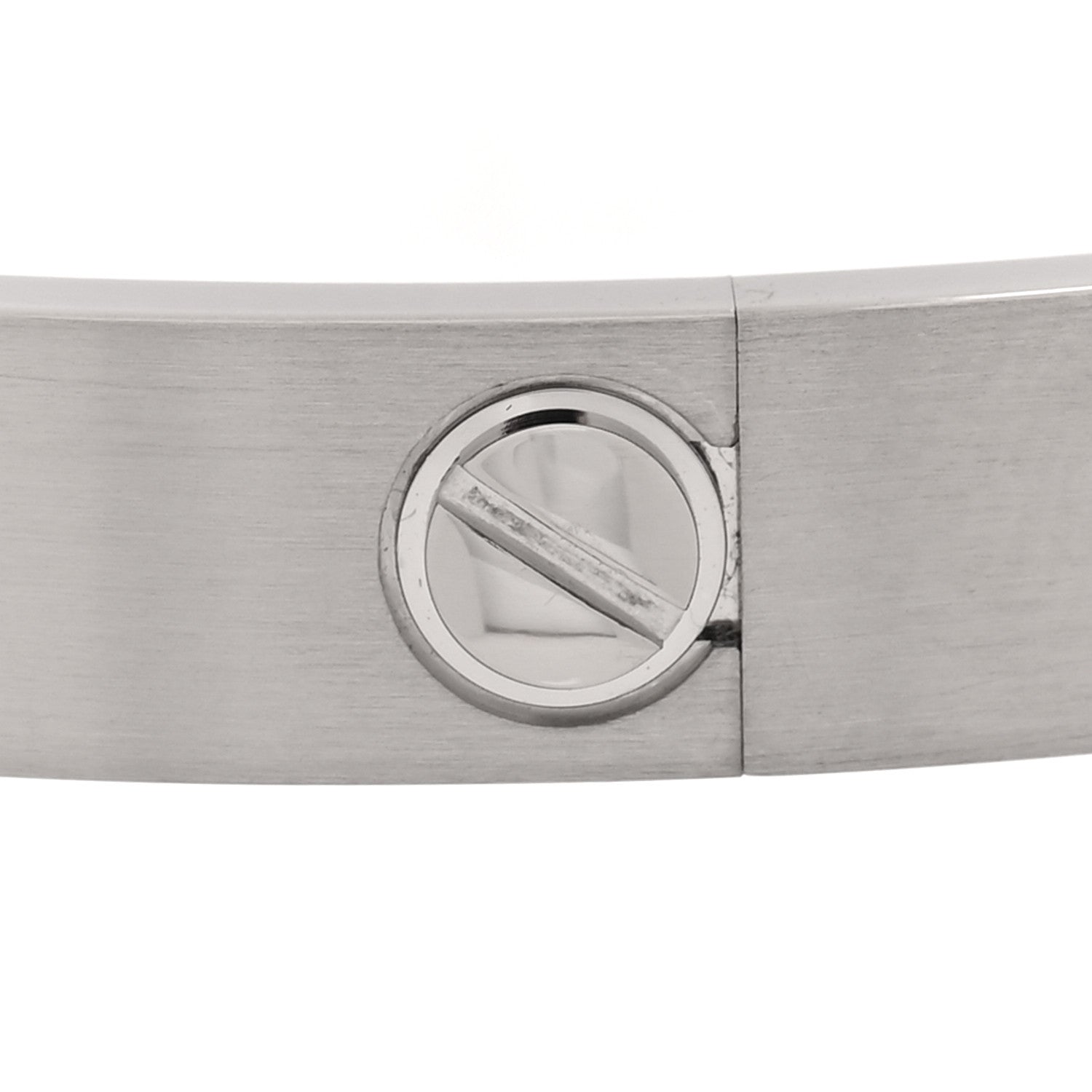 Cartier 18K White Gold Brushed Finish LOVE Bracelet 20 5 of 8