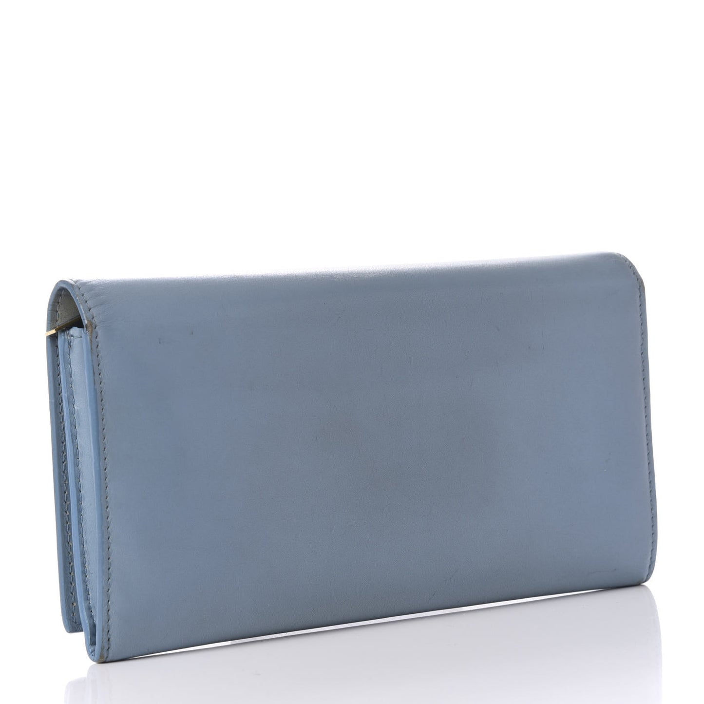 Calfskin Classic Large Marquage Flap Wallet Blue