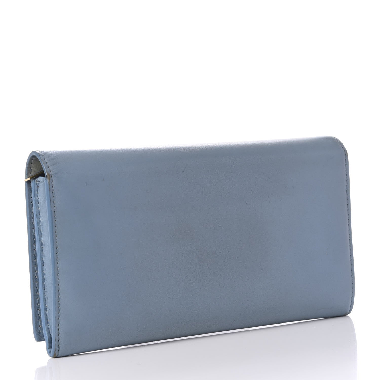 Saint Laurent Calfskin Classic Large Marquage Flap Wallet Blue 3 of 10