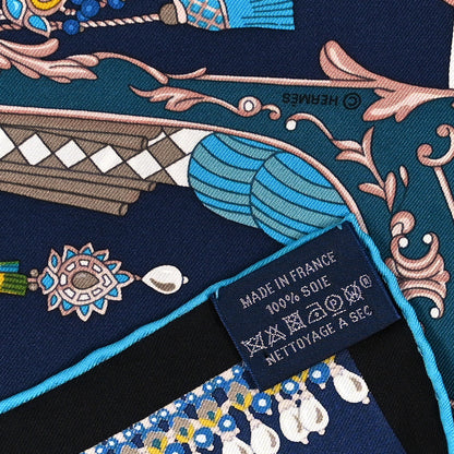 Hermes Silk Coupe De Gala Pocket Square Marine Naturel Ciel 3 of 3