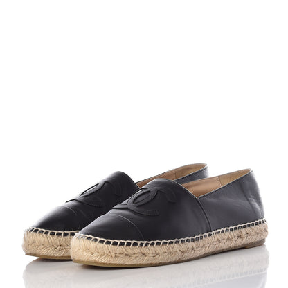 Chanel Lambskin CC Espadrilles 39 Black 2 of 11