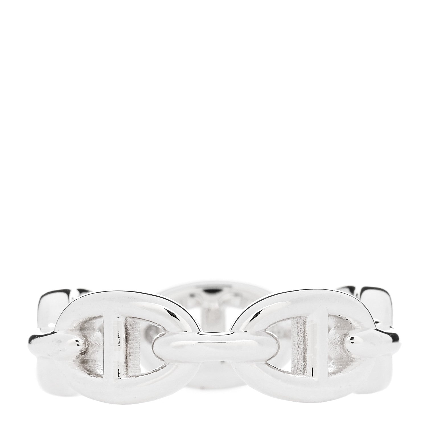 Hermes Sterling Silver PM Chaine d'Ancre Enchainee Band Ring 57 8 3 of 9