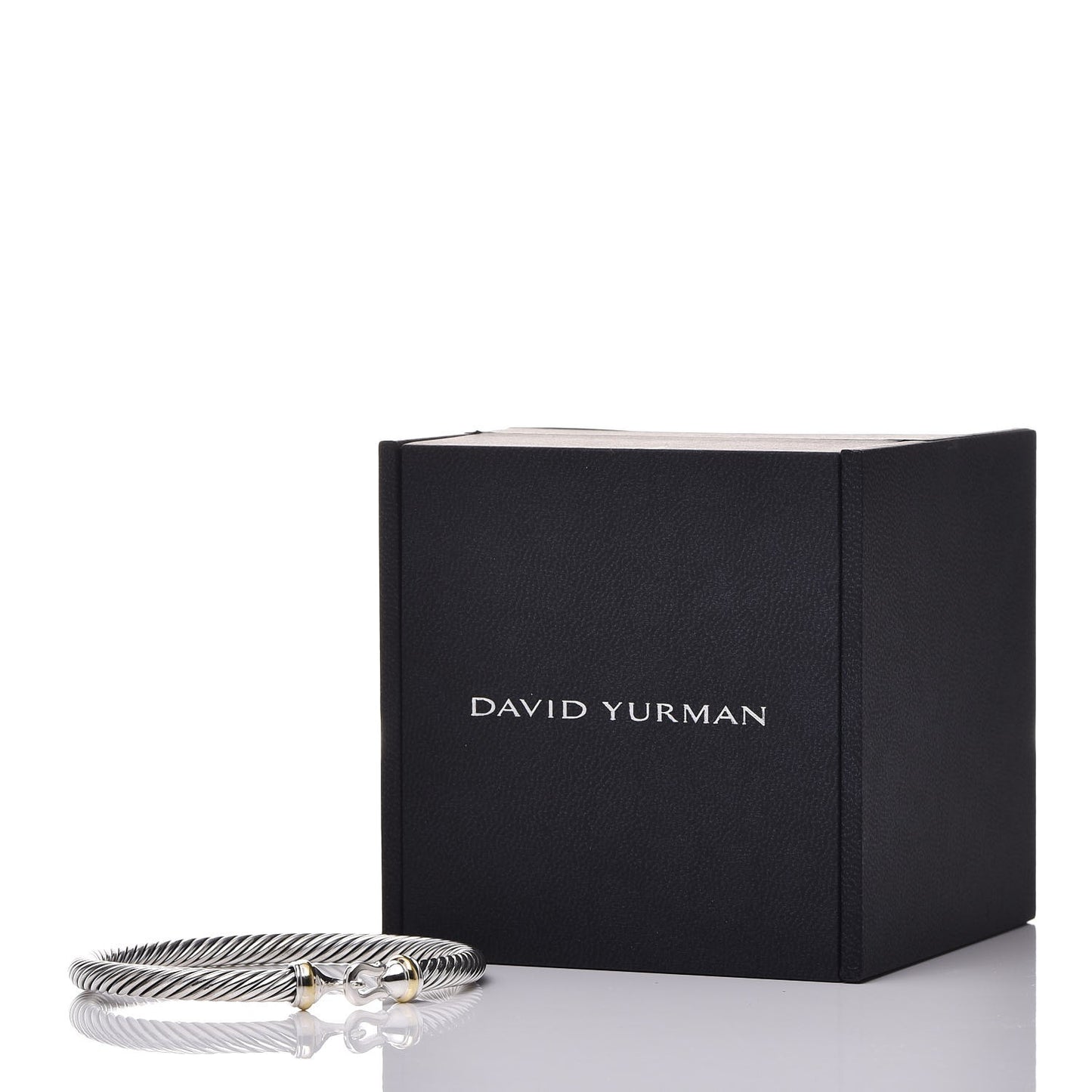 Sterling Silver 18K Yellow Gold 5mm Cable Classic Buckle Bracelet