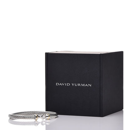 David Yurman Sterling Silver 18K Yellow Gold 5mm Cable Classic Buckle Bracelet 5 of 5