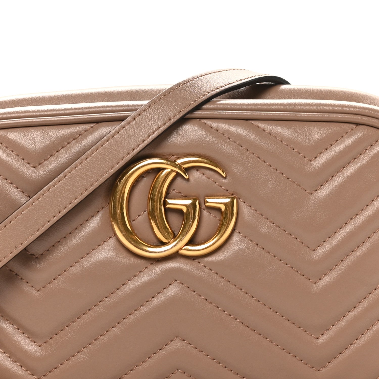 Gucci Calfskin Matelasse Small GG Marmont Chain Shoulder Bag Porcelain Rose 8 of 10