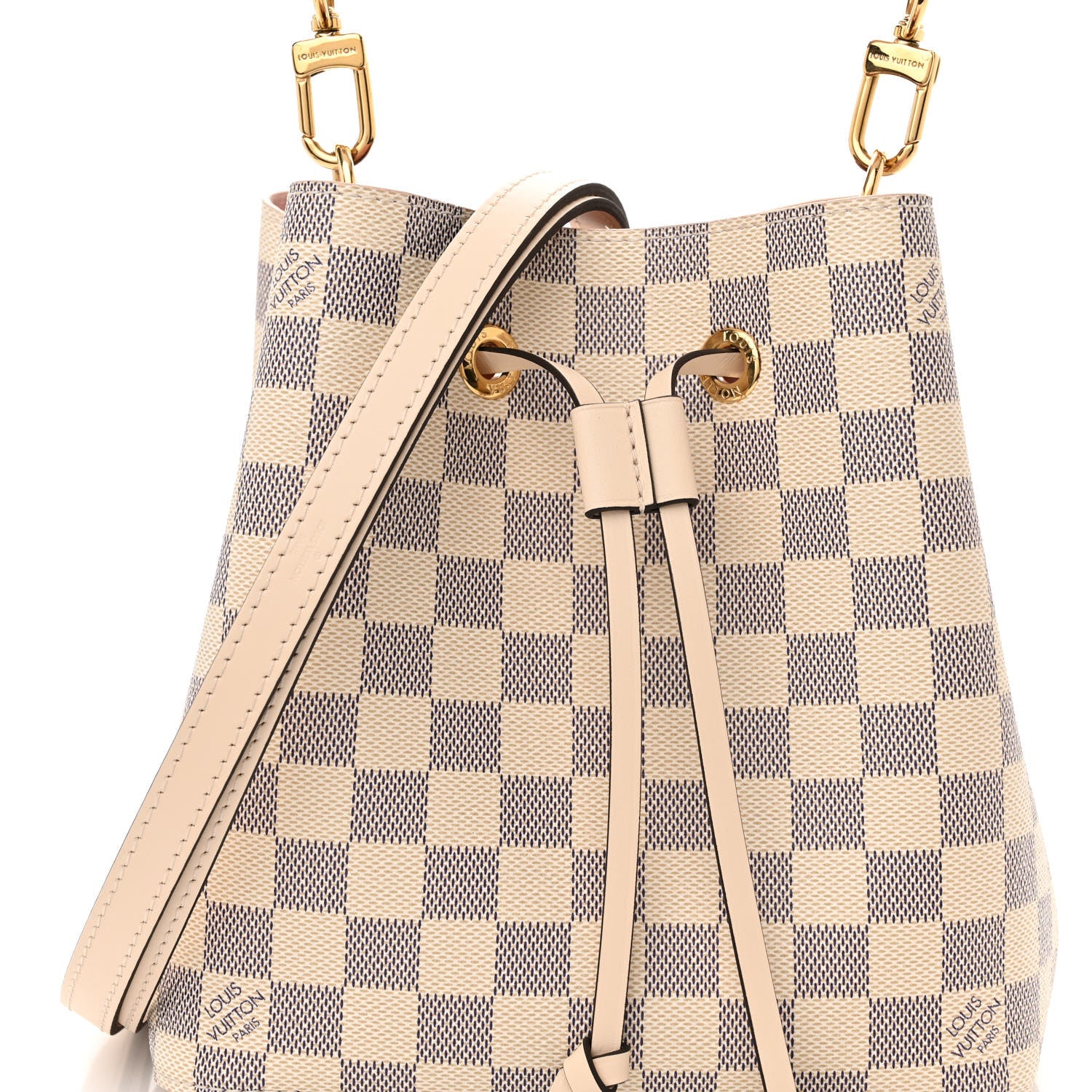 Louis Vuitton Damier Azur Braided Neonoe BB Pink 8 of 10