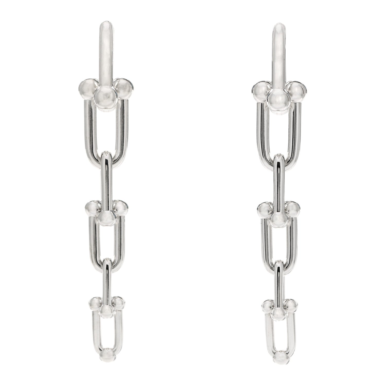 Tiffany Sterling Silver HardWear Graduated Link Earrings 1 of 5