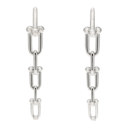 Tiffany Sterling Silver HardWear Graduated Link Earrings 1 of 5