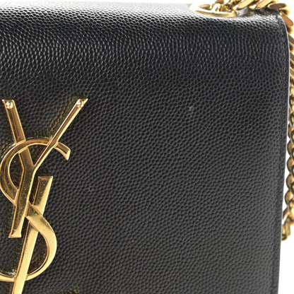 Saint Laurent Grain De Poudre Small Monogram Kate Satchel Black 11 of 12