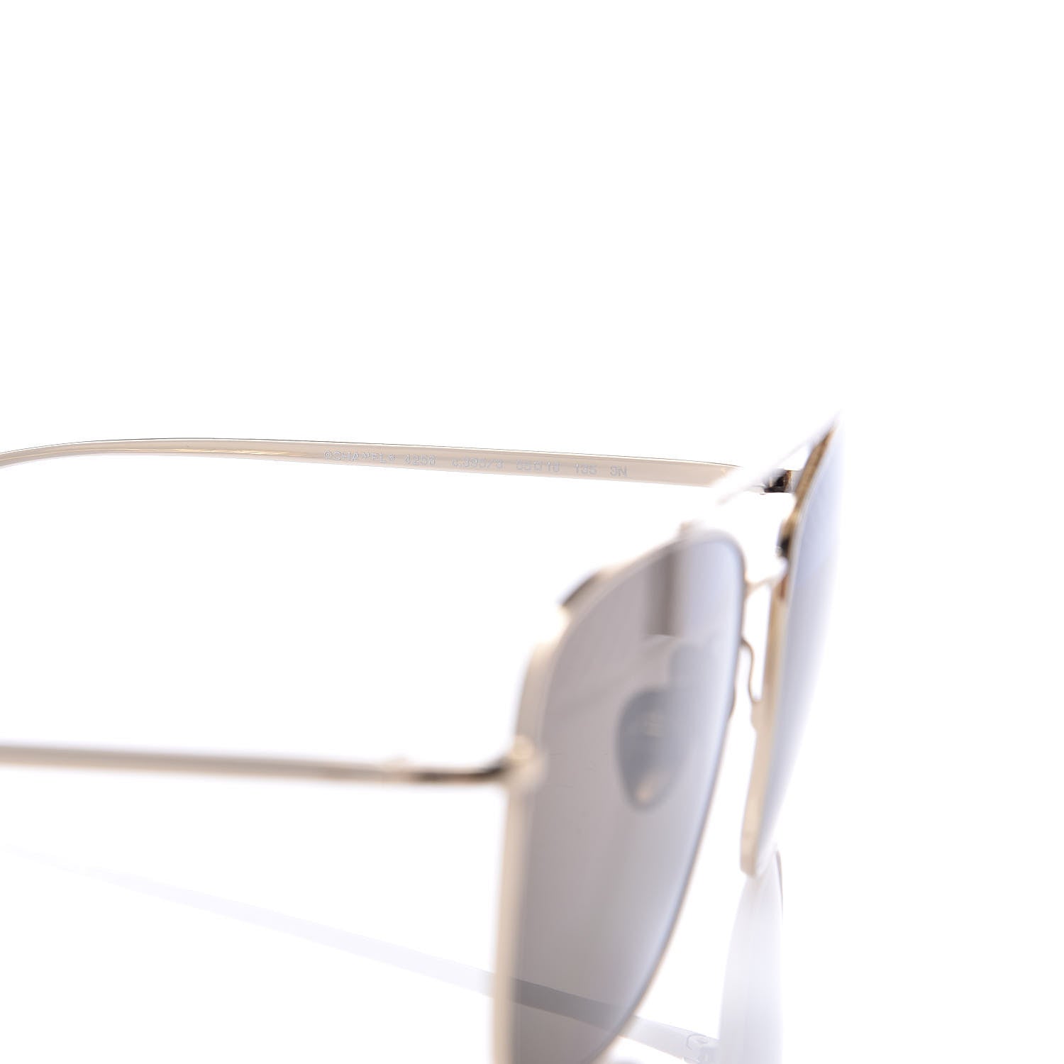 Chanel Metal Pilot Sunglasses 4256 Gold Grey 5 of 7