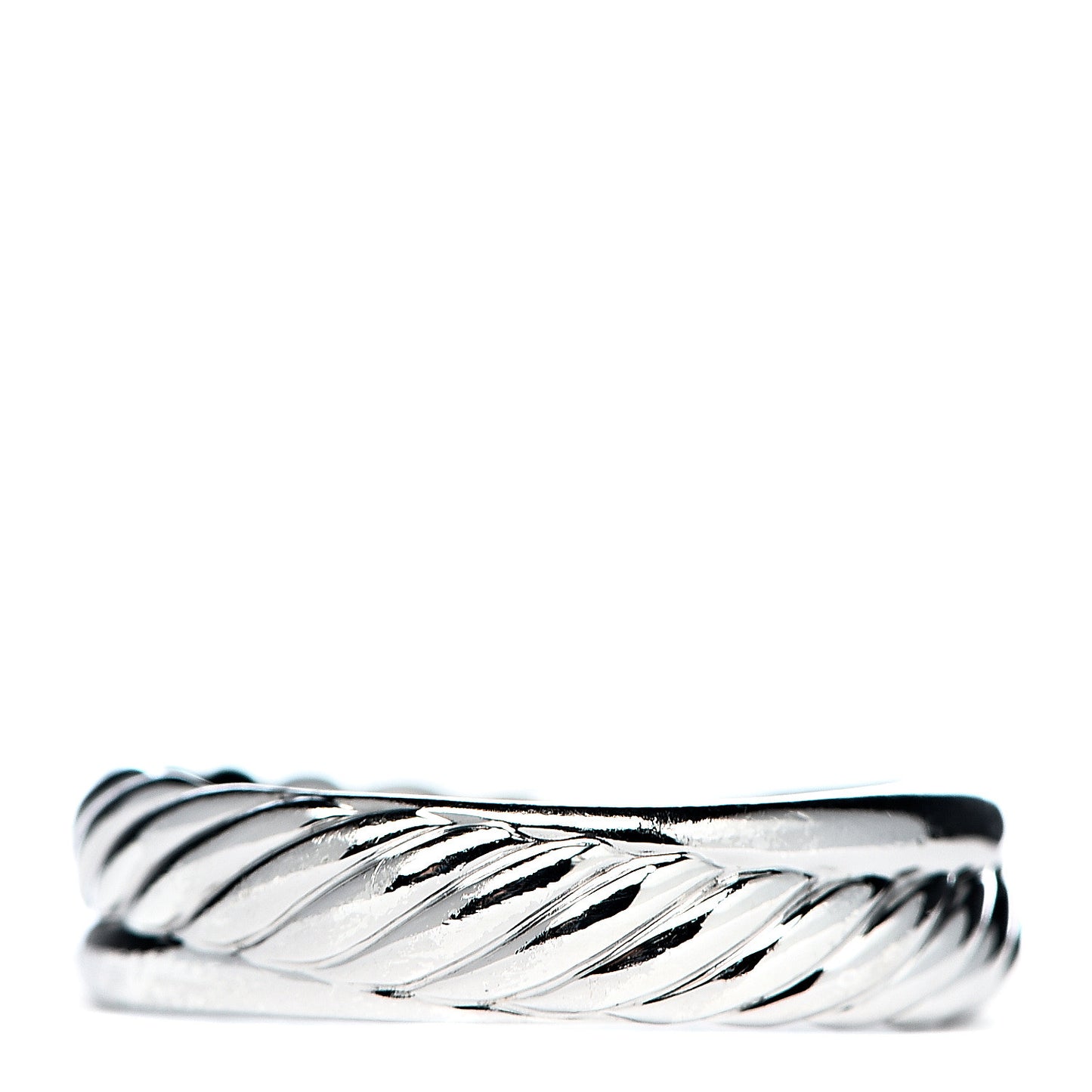 Sterling Silver Diamond 5mm Crossover Ring 50 5.5