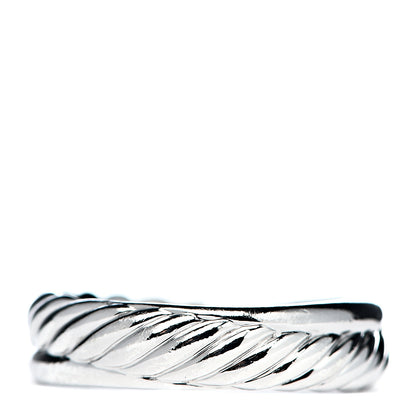 David Yurman Sterling Silver Diamond 5mm Crossover Ring 50 5.5 4 of 5