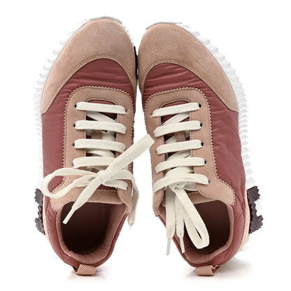 Hermes Parachute Fabric Suede Goatskin Bouncing Sneakers  Rose Rose Opaline 2 of 11