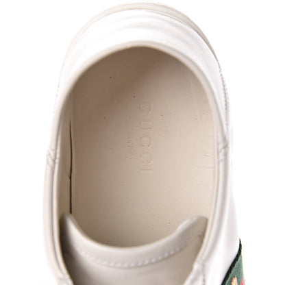 Gucci Calfskin Web Bee Embroidered Womens Ace Sneakers 36 White Green 10 of 15