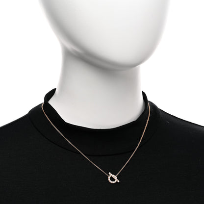 Hermes 18K Rose Gold Diamond Finesse Pendant Necklace 2 of 6