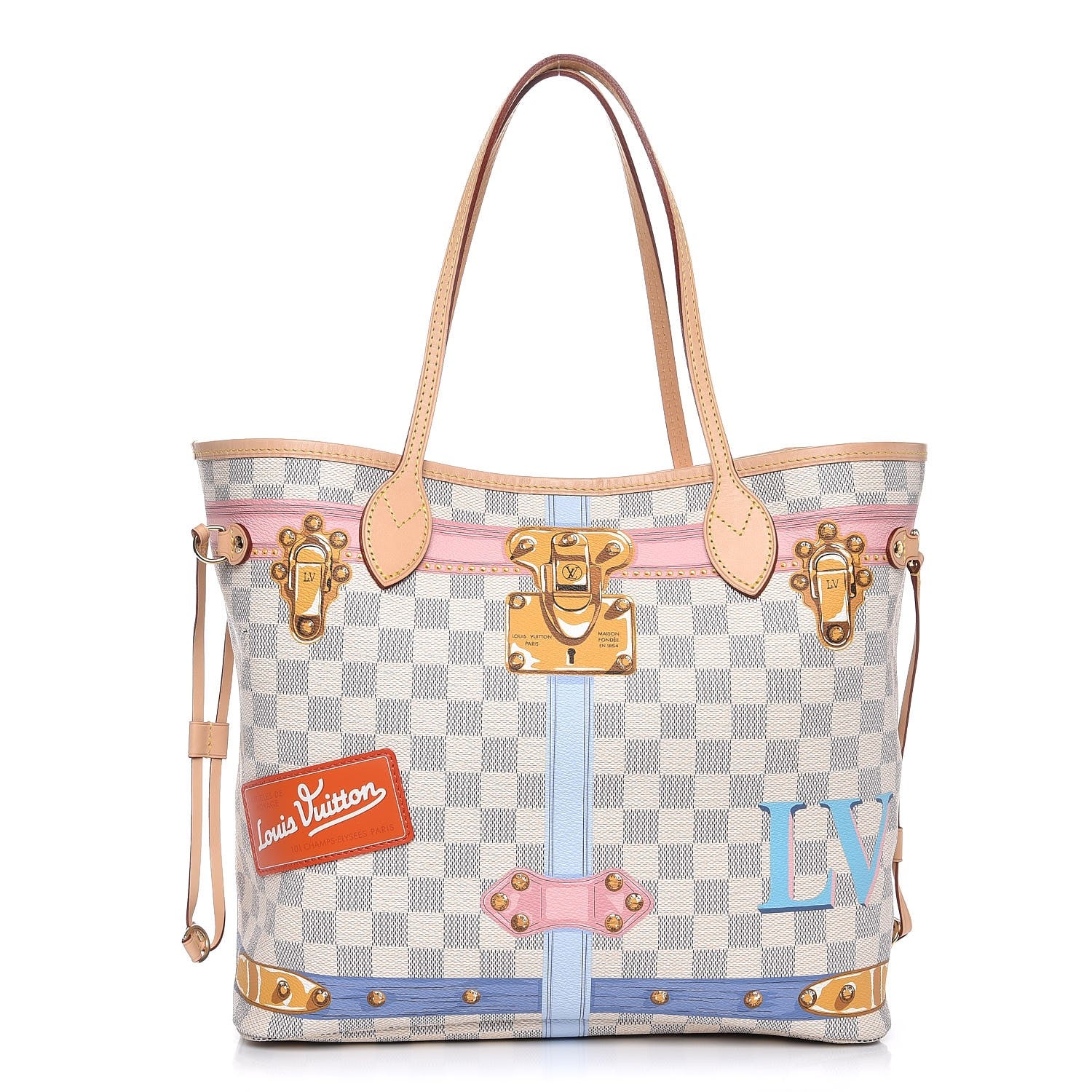 Louis Vuitton Damier Azur Summer Trunks Neo Neverfull MM 3 of 10