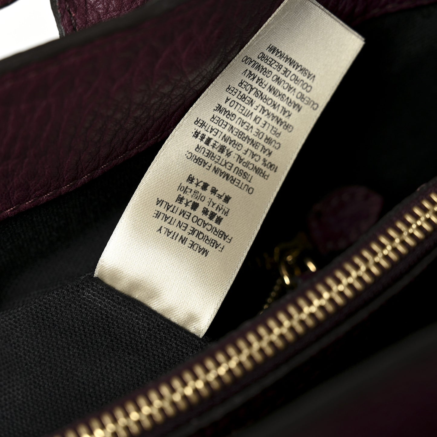 Grainy Calfskin House Check Medium Banner Tote Elderberry