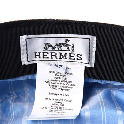 Hermes Cashmere Swift Braided Deauville Cap 57 Black 6 of 6