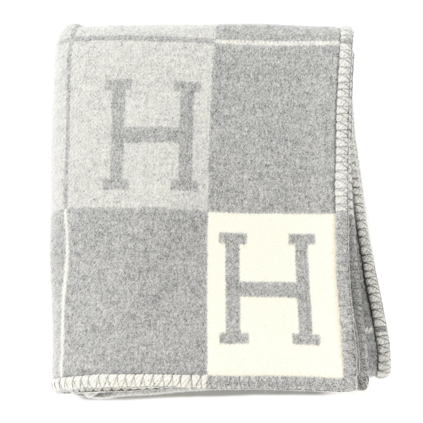 Wool Cashmere Avalon III Blanket Ecru Gris Clair