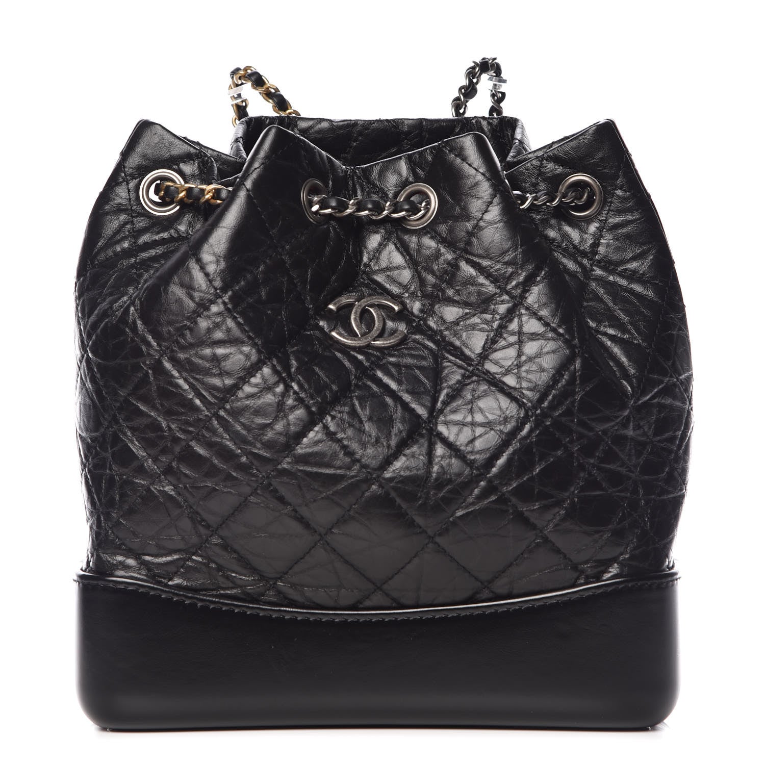 Chanel Aged Calfskin Quilted Small Gabrielle Backpack Black 1 of 10