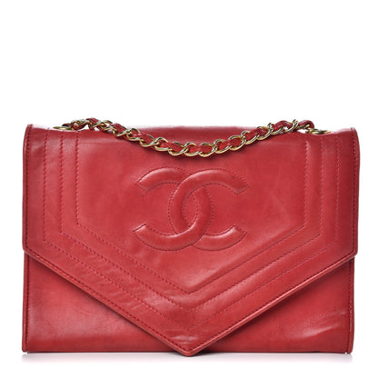 Chanel Lambskin CC Envelope Single Flap Red 1 of 15