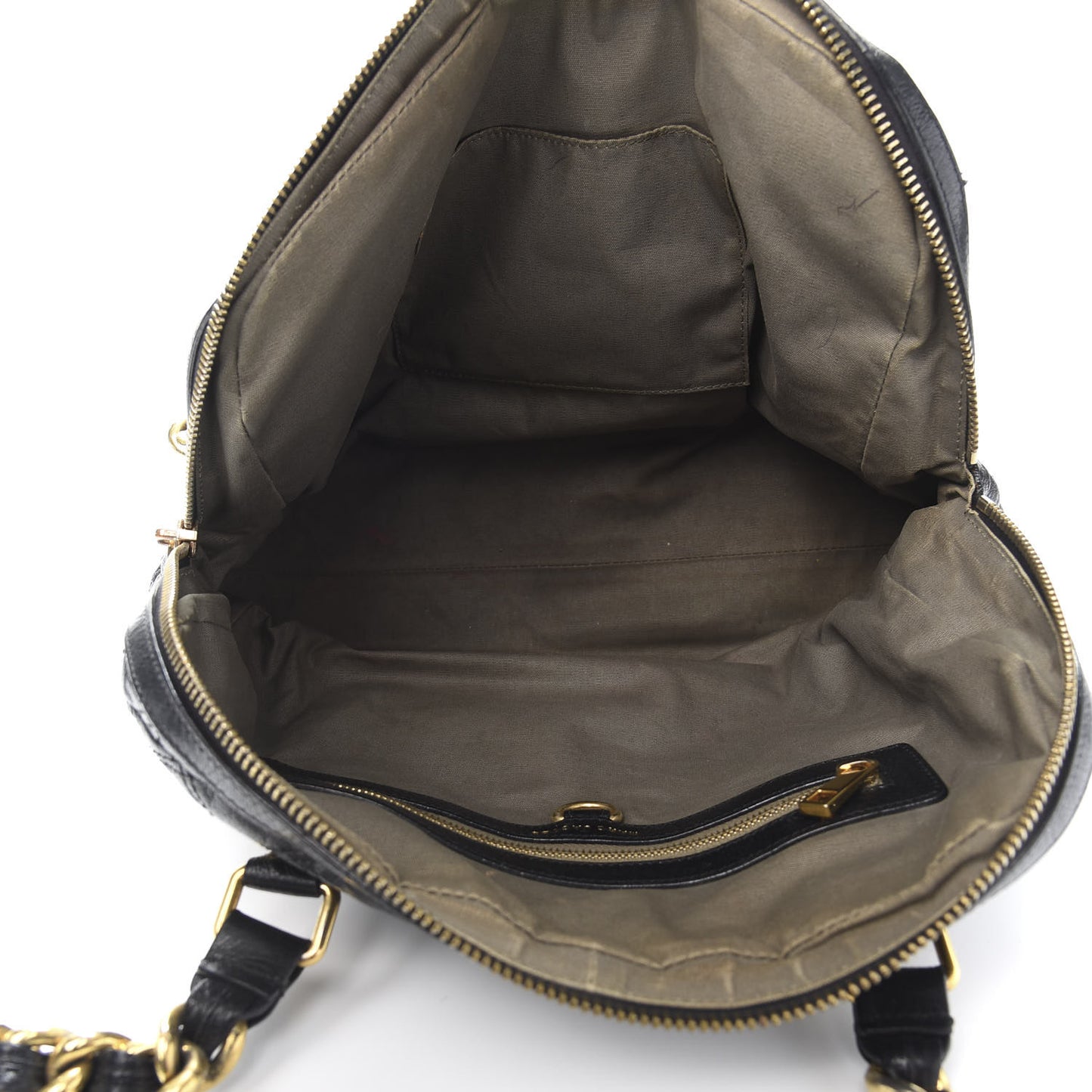 Lacquered Goatskin Quilted Karlie Satchel Black