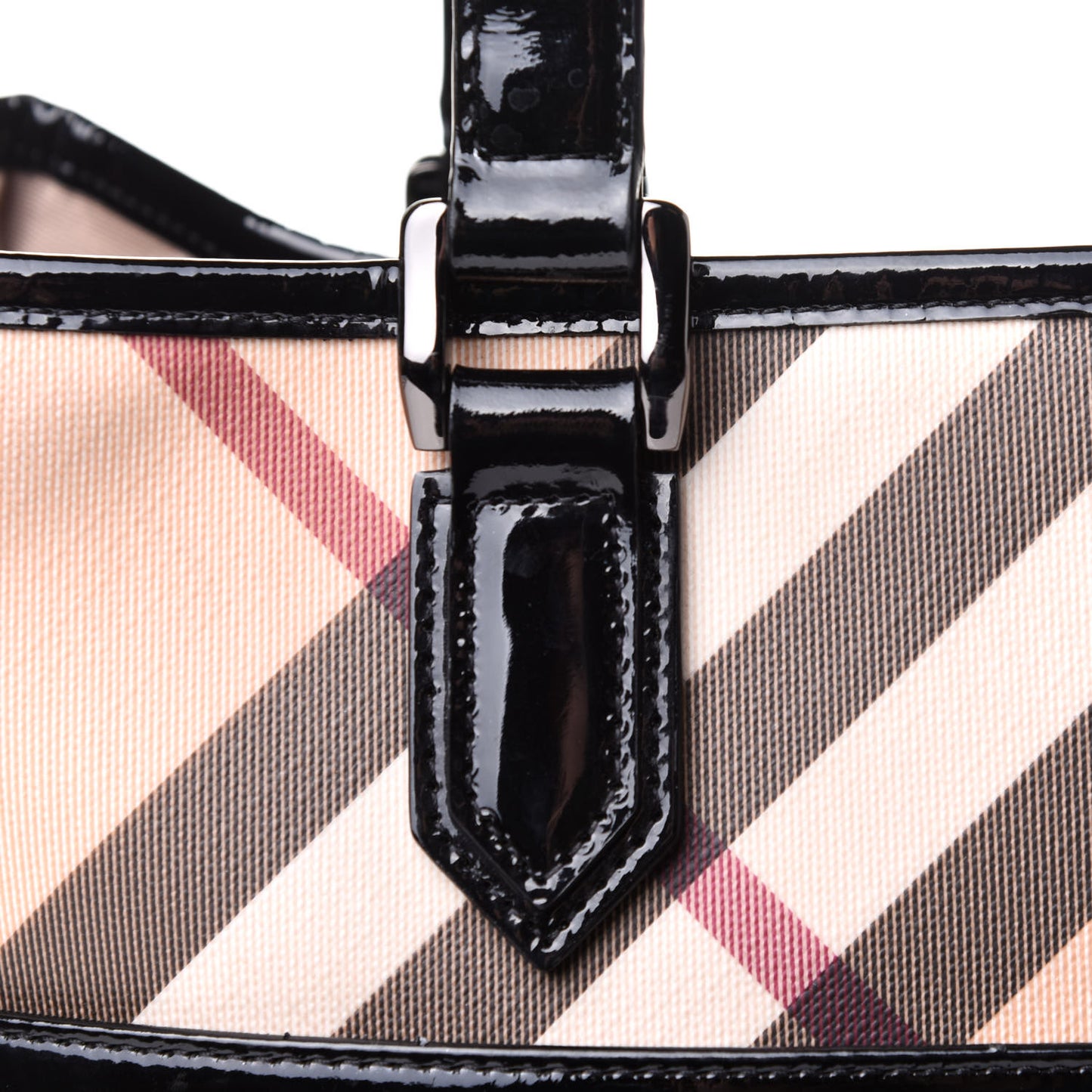 Patent Trim Nova Check Tote Black